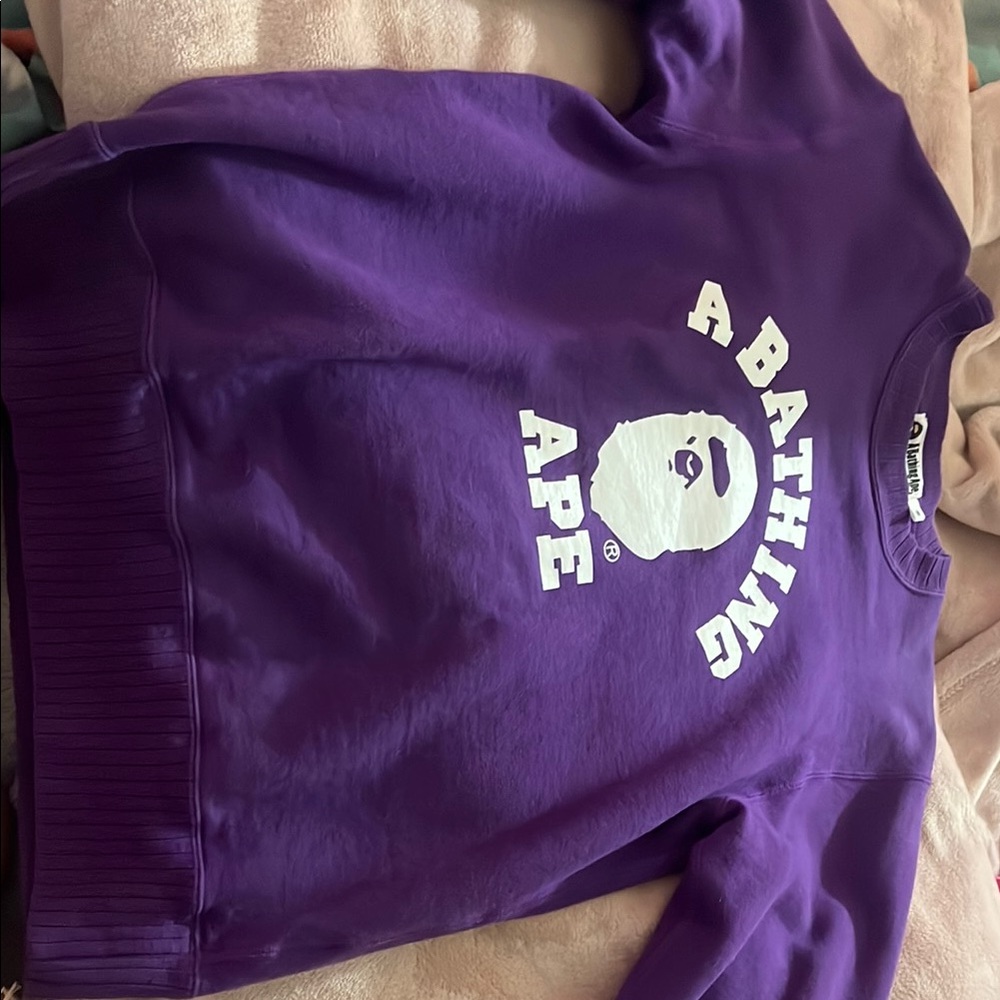 Bape Purple Crew Neck Sweater